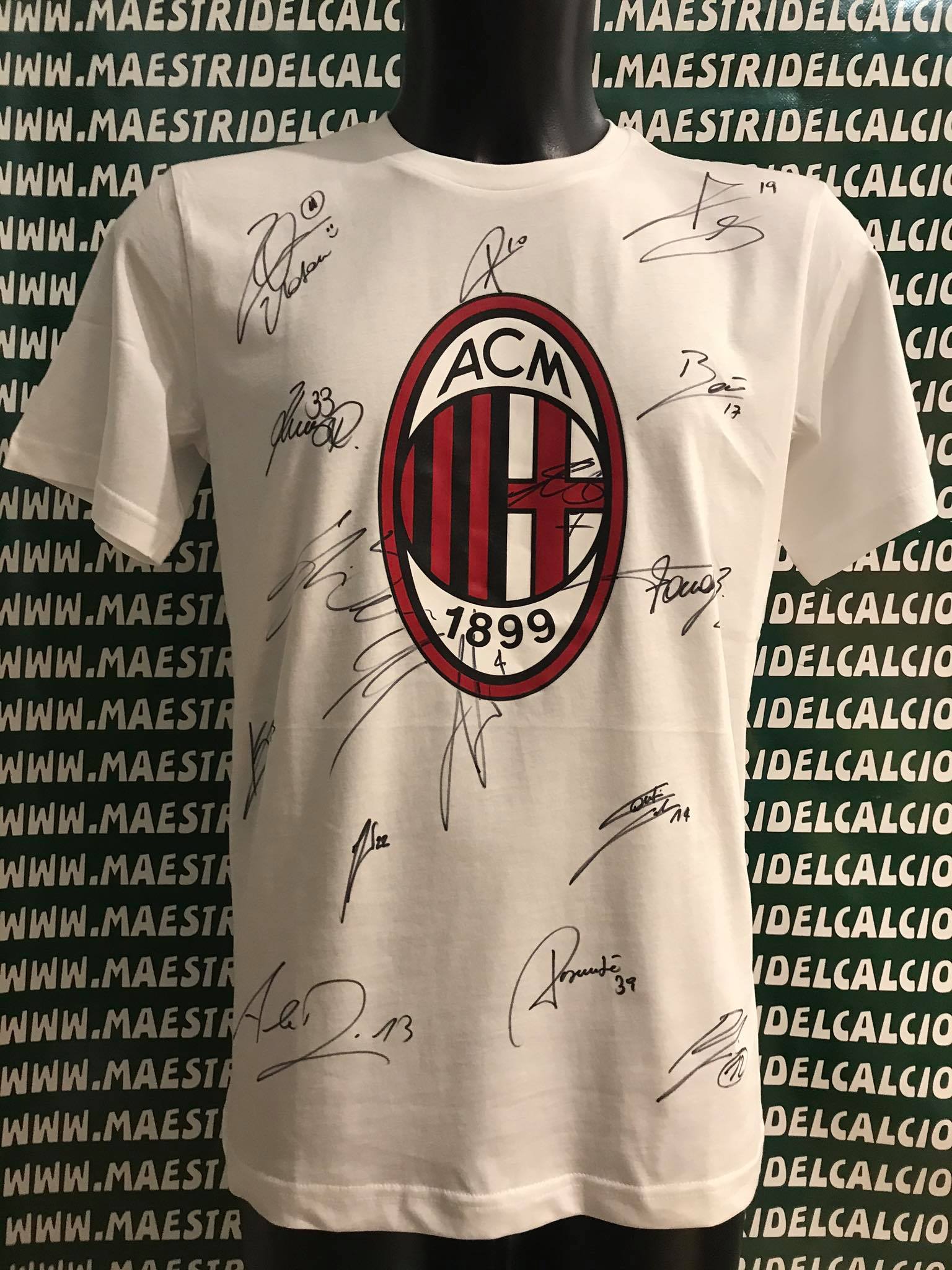 T-shirt Logo Bianca Autografata A.C. Milan 2020/2021