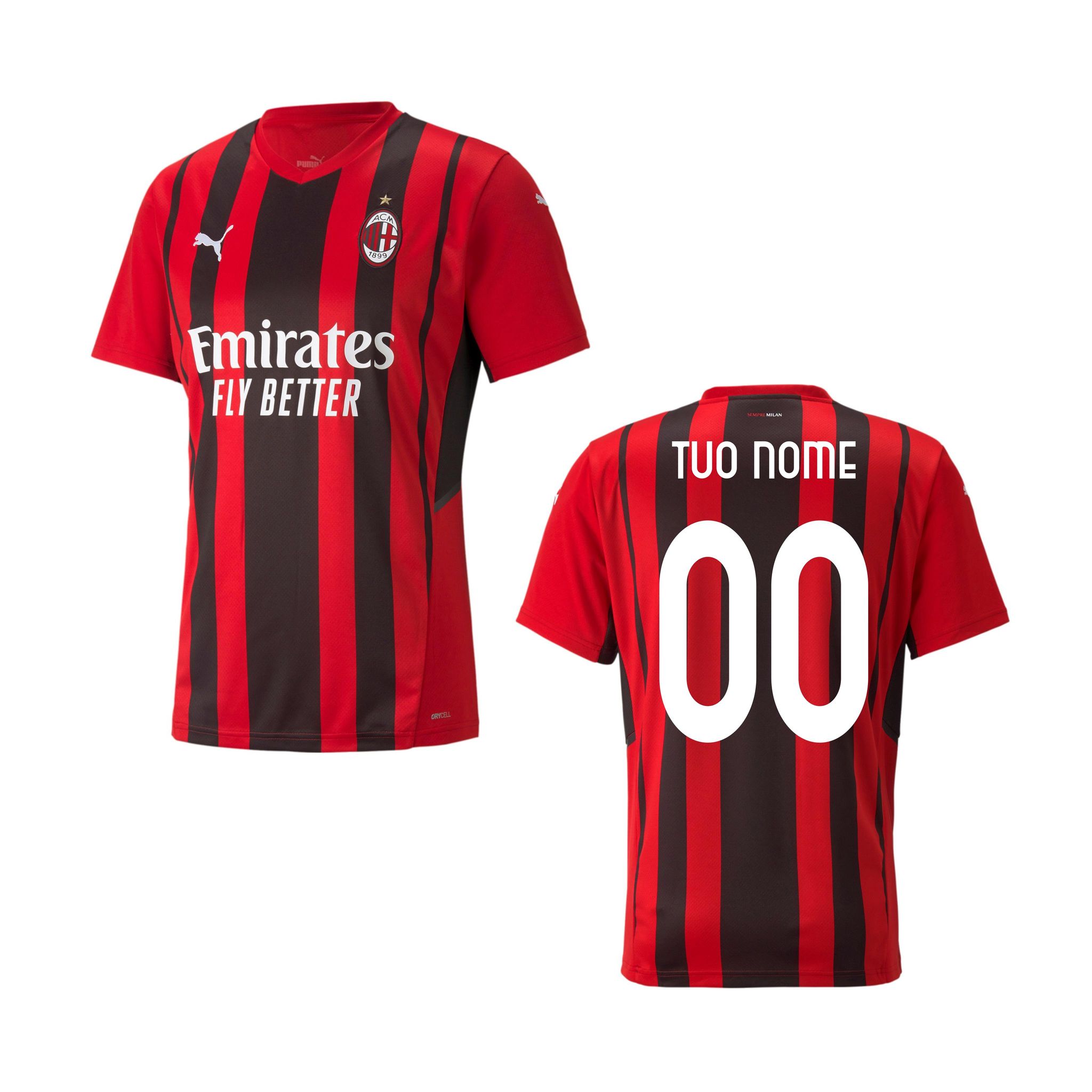 8 Anni T-Shirt Maglia Bambino Milan Prodotto Ufficiale AC Milan Calcio