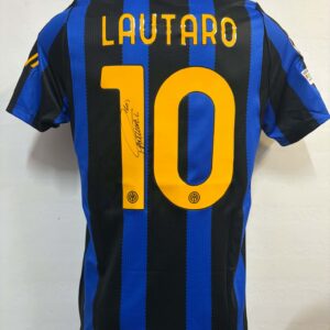 Maglia Gara Home Champions League "Lautaro 10" Autografata Firma Singola F.C. Inter 2026/2027